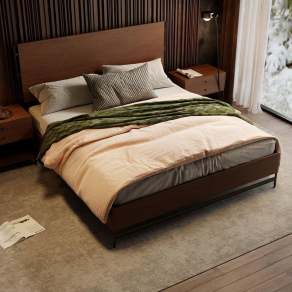 POTTERYBARN现代布艺双人床3D模型下载